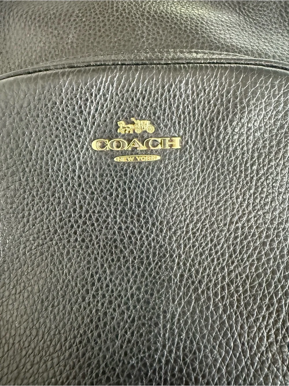 Coach Black Pebbled Leather Mini Backpack with Gold Hardware